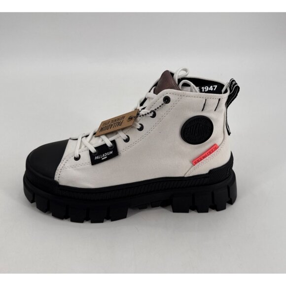 Palladium Womens Revolt Hi TX Sneakers Size 9 White Black Ankle Boot - Picture 8 of 13